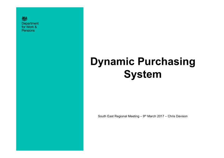 dynamic purchasing system
