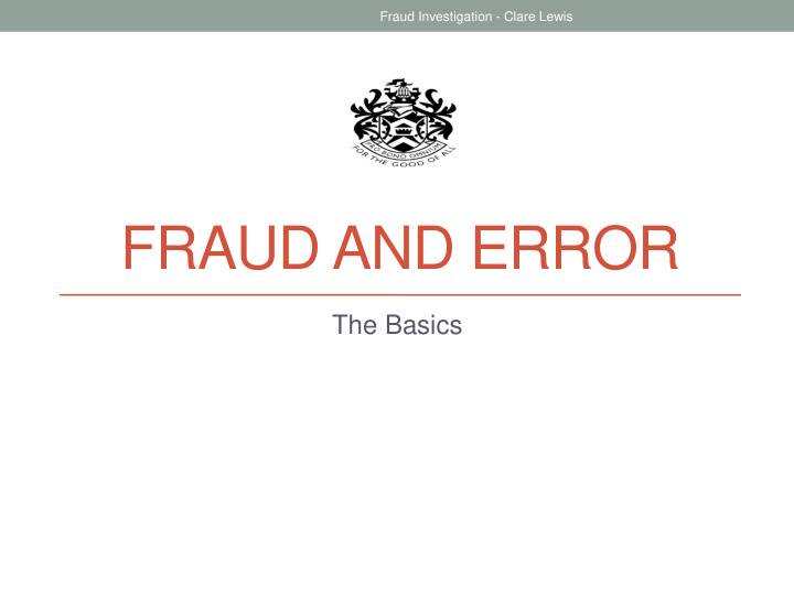 fraud and error
