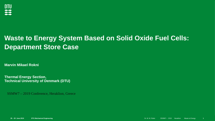 waste to energy system based on solid oxide fuel cells