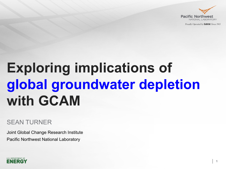 exploring implications of global groundwater depletion