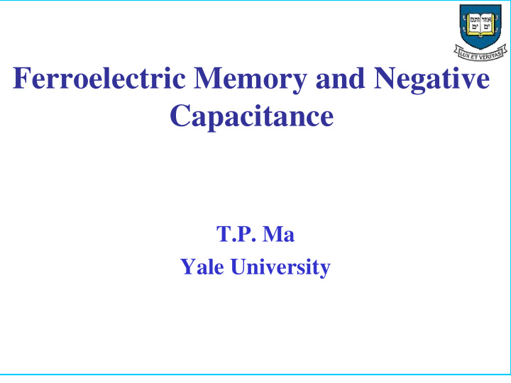 ferroelectric memory and negative capacitance