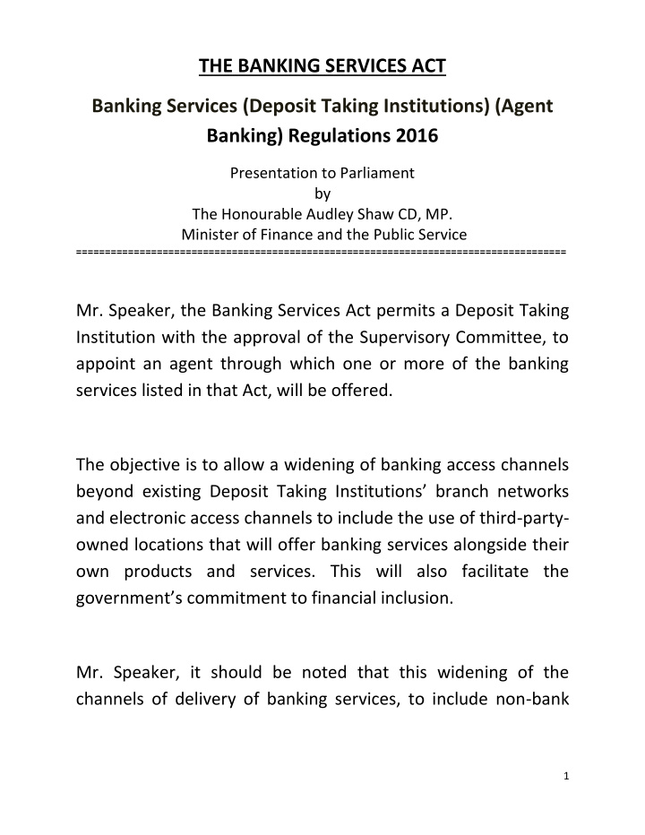the banking services act banking services deposit taking