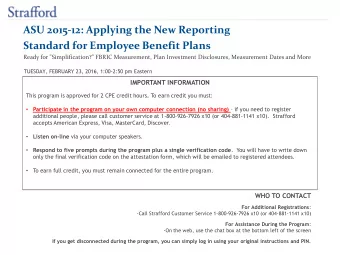 ASU 2015-12: Applying the New Reporting  Standard for Employee Benefit Plans  Ready for