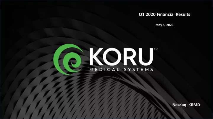 q1 2020 financial results