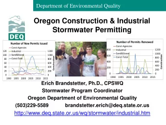 Oregon Construction &amp; Industrial  Stormwater Permitting  Number of Permits Renewed  Number of