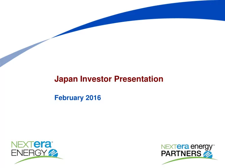 japan investor presentation