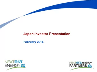 Japan Investor Presentation February 2016  Cautionary Statements And Risk Factors That May Affect