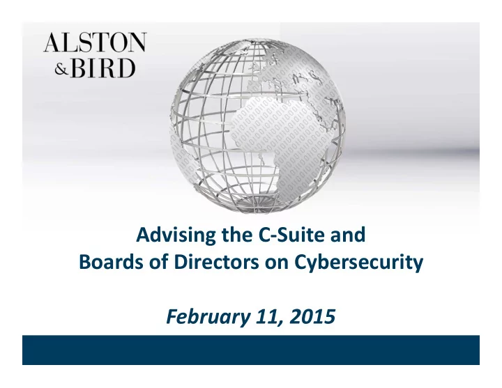 advising the c suite and boards of directors on