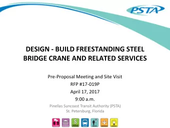BRIDGE CRANE AND RELATED SERVICES  Pre-Proposal Meeting and Site Visit  RFP #17-019P  April 17,