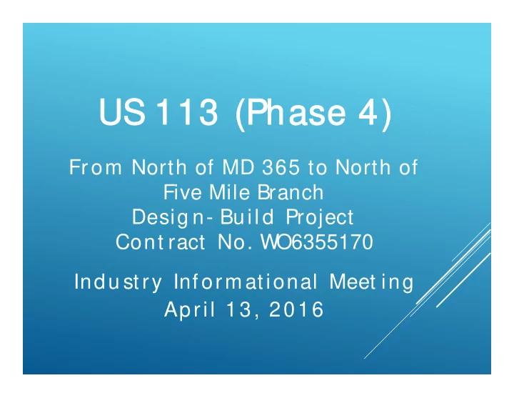us 113 phase 4 us 113 phase 4