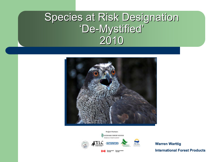 species at risk designation species at risk designation