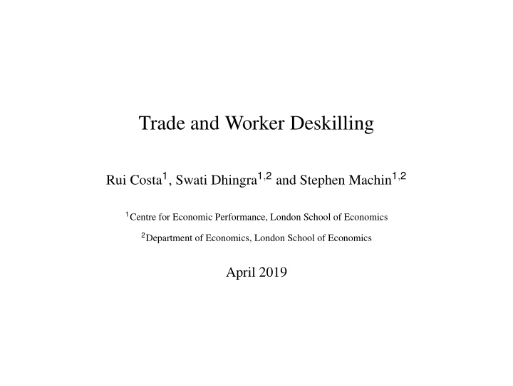 trade and worker deskilling