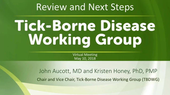 review and next steps
