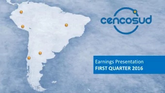 FIRST QUARTER 2016  Agenda  Highligh  hlights  s of  of the period  1  Consolidated overview  2 3