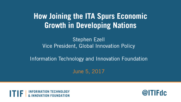 how joining the ita spurs economic growth in developing