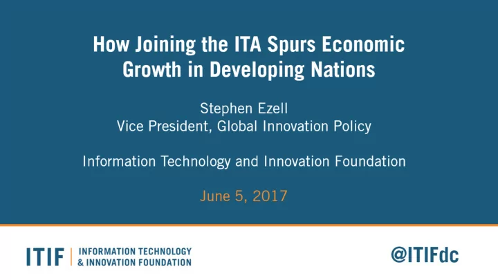 how joining the ita spurs economic growth in developing