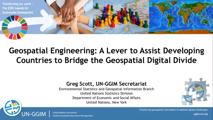 geospatial engineering a lever to assist developing