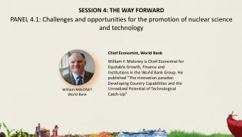 PANEL 4.1: Challenges and opportunities for the promotion of nuclear science  and technology  Chief