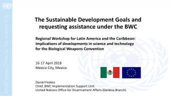 requesting assistance under the BWC  Regional Workshop for Latin America and the Caribbean: