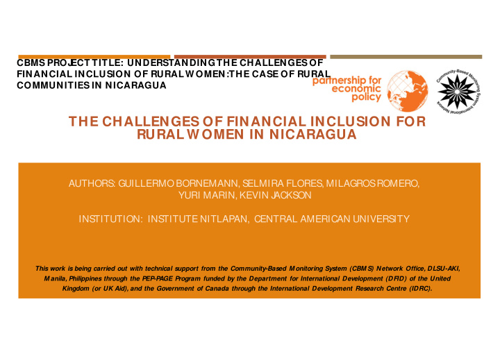 the challenges of financial inclusion for rural w omen in