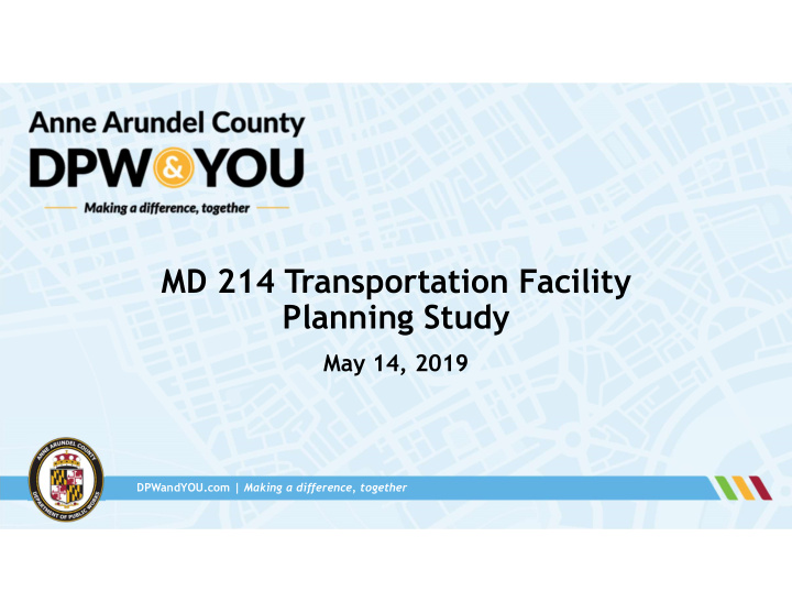 md 214 transportation facility planning study