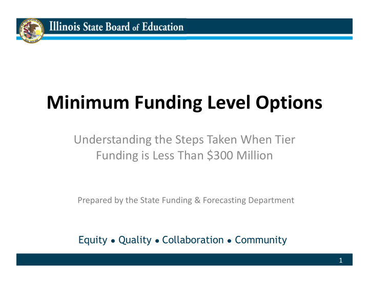 minimum funding level options
