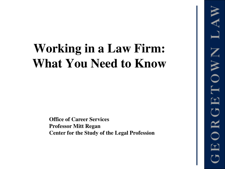 working in a law firm