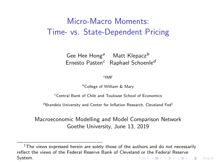 micro macro moments time vs state dependent pricing