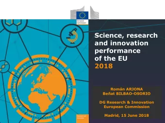 Science, research  and innovation  performance  of the EU  2018  Romn ARJONA  Strengthening