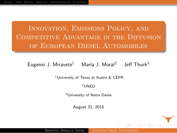 innovation emissions policy and competitive advantage in