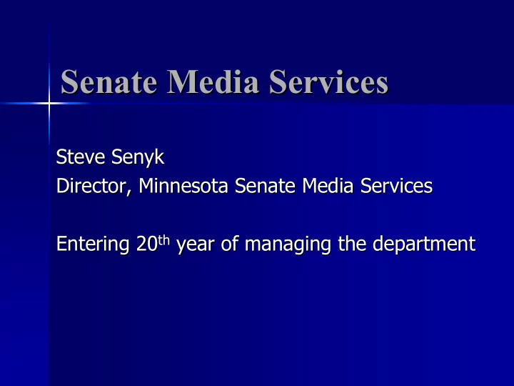 senate media services senate media services