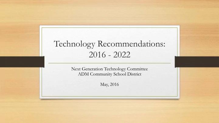 technology recommendations