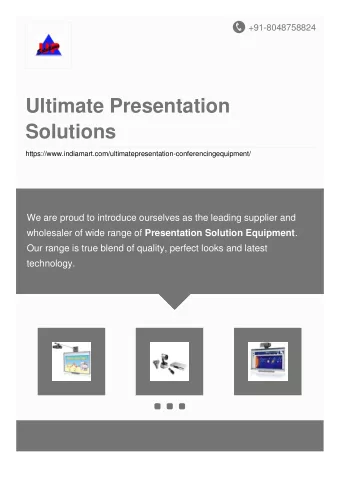 Ultimate Presentation  Solutions