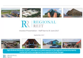 Investor Presentation  Half Year to 30 June 2017  September 2017  Hig  High  h div  dividend dis