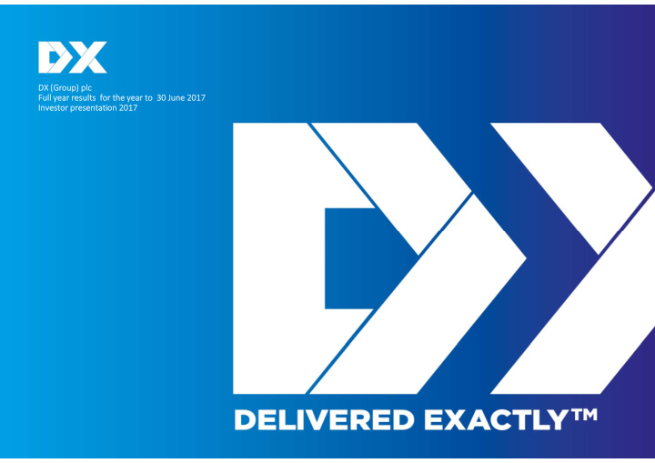 dx dx group roup pl plc full full year year resu result