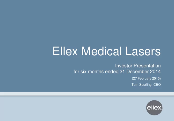 ellex medical lasers