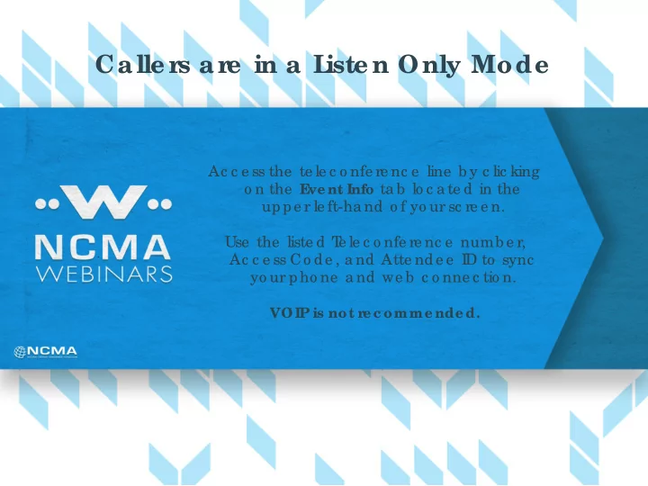 calle r s ar e in a l iste n only mode