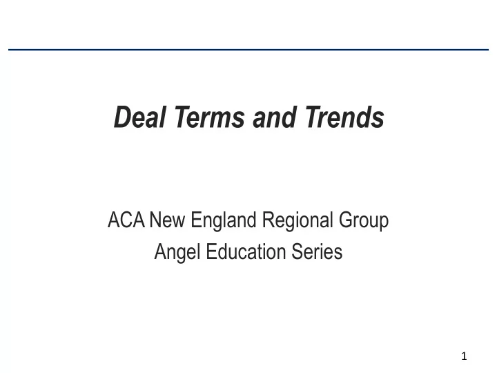 deal terms and trends