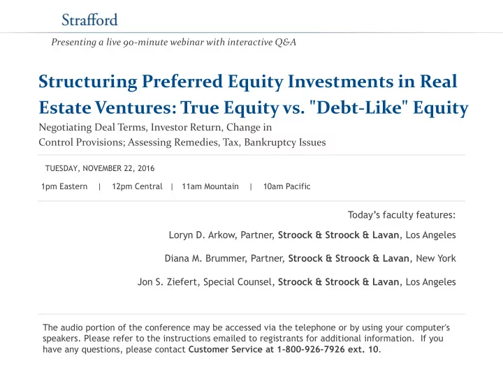 structuring preferred equity investments in real estate