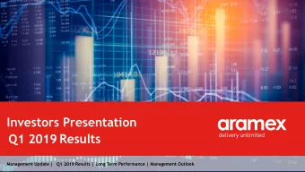 Q1 2019  Results  Management Update |  Results | Long Term Performance | Management Outlook  Q1