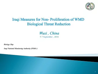 Iraqi National Monitoring Authority (INMA )  1  IRAQ  2  Area : 438,317km2  Population :