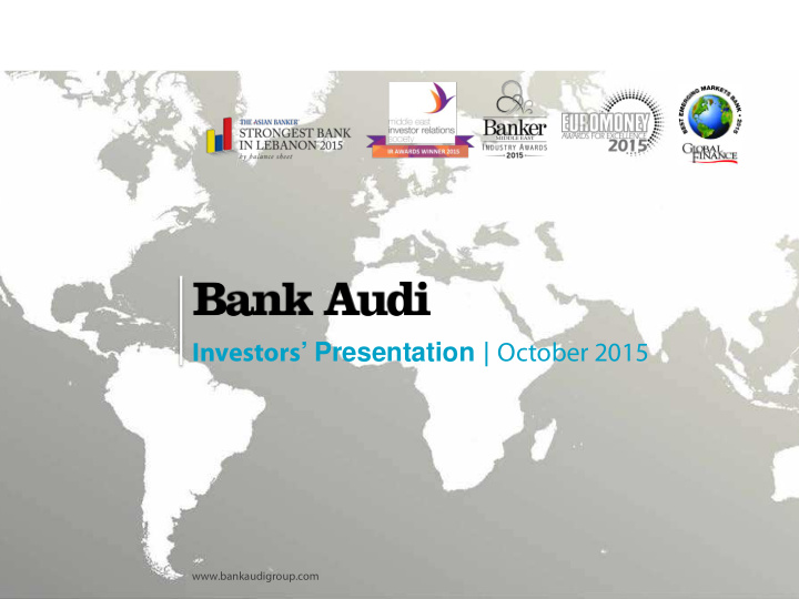 investors presentation october 2015