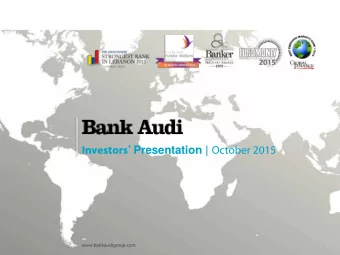 Investors  Presentation | October 2015  www.bankaudigroup.com  CONTENTS | Group Overview  4 |