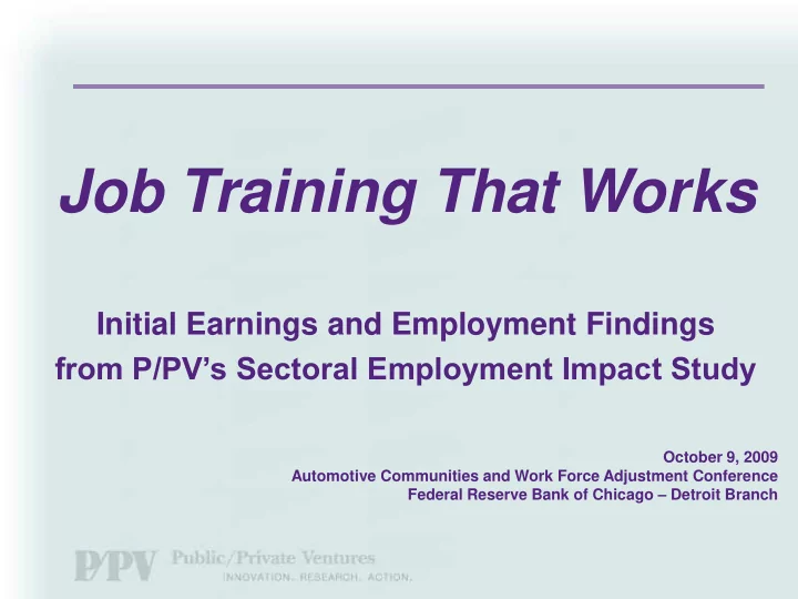 job training that works