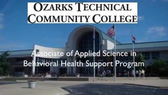 Behavioral Health Support Program  BEHAVIORAL HEALTH SUPPORT PROGRAM  New program  approved