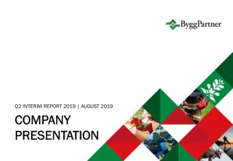 CO  COMPAN  ANY  PRESENTATIO  ION  1 |  Todays presenters and agenda  In brief  COMMON SENSE