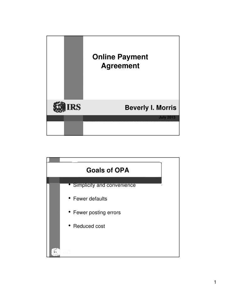 online payment agreement