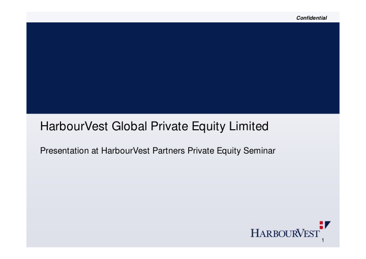 harbourvest global private equity limited