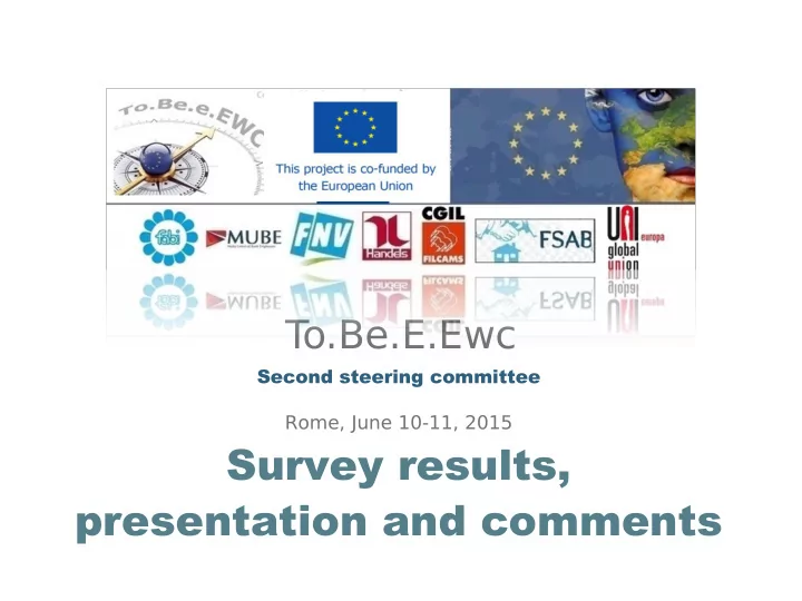 survey results presentation and comments who are we