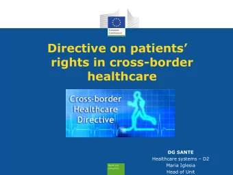 Directive on patients  rights in cross-border  healthcare  DG SANTE Healthcare systems  D2